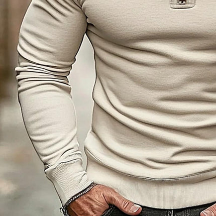 Men's Stand Collar Sweatshirt | Casual Solid Color | Long Sleeve | Cotton Blend | Comfortable Fit | Versatile Everyday Wear | Available in Black, Navy, Gray, White | Soft Breathable Fabric