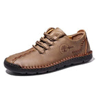 Men's Casual Vintage Leather Loafers | Hand Stitched | Flexible Rubber Sole | Medium Width Shoes