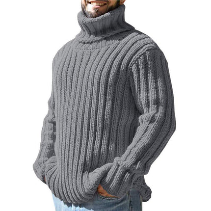 Men's Slim Fit Turtleneck Pullover Sweater | Acrylic Knit | Long Sleeve | Winter Fashion | Vintage Style | Casual Wear