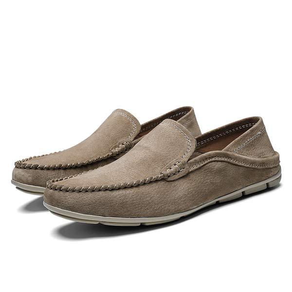 Men's Slip-On Loafers | Soft Suede Upper | Traditional Sewing | Collapsible Heel Pad | Flexible Rubber Sole | Casual Comfortable Footwear