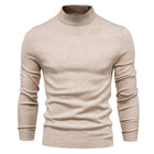 Men's Turtleneck Sweater | Solid Color Knit Pullover | Warm Casual Knitwear | Soft Comfortable Relaxed Fit | Fall Winter Essential | Versatile Ribbed Details
