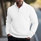 Men's Sweatshirt | Solid Color | Half Stand Collar | Zip Closure | Versatile Layering | Comfortable Material | Variety Styles | Multiple Sizes | Easy Care
