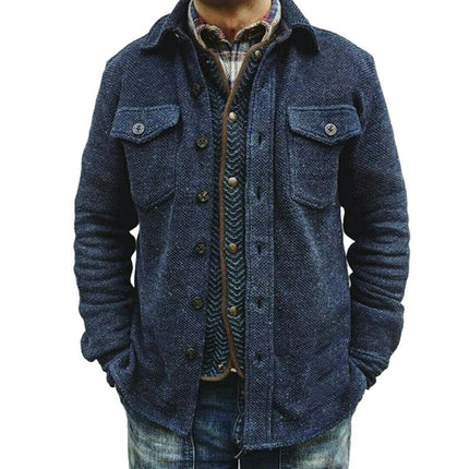 Men's Retro Wool Jacket | Double Breasted | Solid Color | Vintage Style | Lapel Collar | Tailored Fit | Long Sleeves | Dual Breast Pockets | High-Quality Warm Fabric | Size S-XXXL