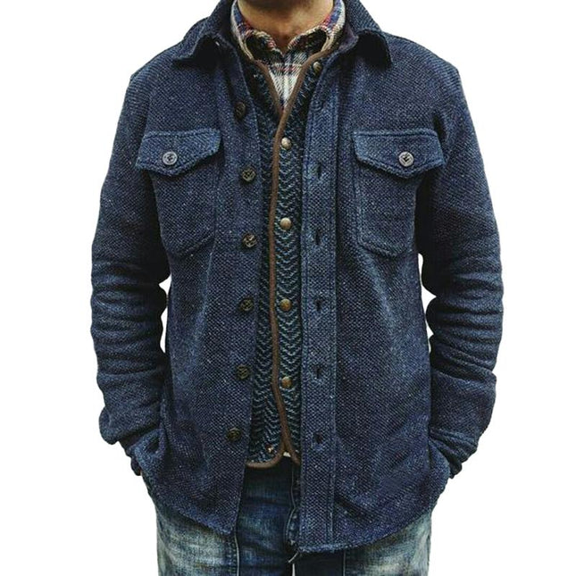 Men's Retro Wool Jacket | Double Breasted | Solid Color | Vintage Style | Lapel Collar | Tailored Fit | Long Sleeves | Dual Breast Pockets | High-Quality Warm Fabric | Size S-XXXL