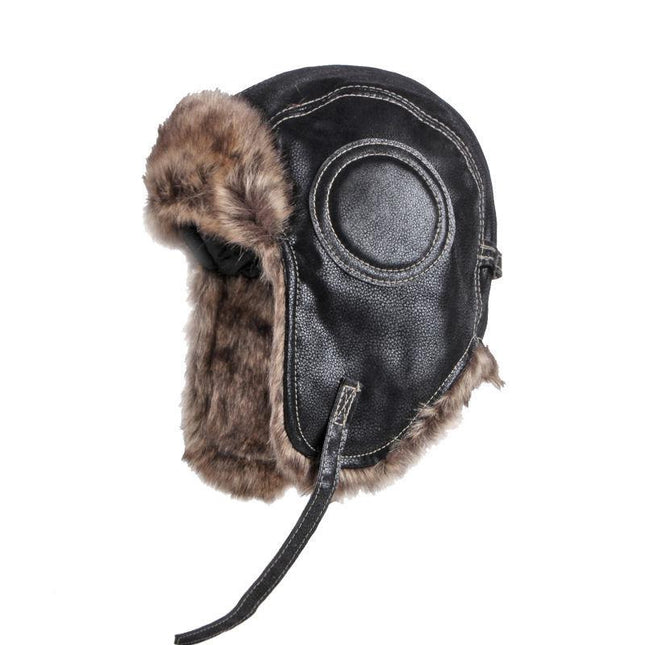 Men's Winter Hat | PU Leather | Retro Style | Warm Earmuffs | Adjustable Fit | Water-Resistant | Durable | Vintage-Inspired | Outdoor Activities | Skiing | Hiking | Casual Wear | Cold Weather Accessory