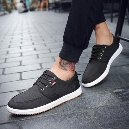 Men's Breathable Casual Shoes | Medium Width | Durable Cotton Canvas | Lightweight EVA Sole | Shock Absorption | Versatile Office to Beach Wear | Hand Wash | Comfort and Style