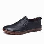 Men's Dress Shoes | Vintage Leather | Slip-On | Business Casual | Exposed Gore | Soft Non-Slip Oxford Sole