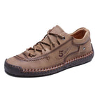 Men's Leather Casual Shoes | Vintage Lace-Up | Flexible Non-Slip Rubber Sole | Lightweight & Comfortable Footwear