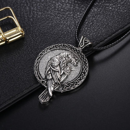 Celtic Raven Necklace | Viking Pendant | Vintage Style | Casual Wear | Jewelry for Men & Women | Norse Mythology Inspired | Gift for Him or Her | Unique Ancient Design