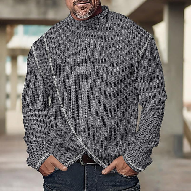 Men's Turtleneck Sweater | Long Sleeve Knitted Pullover | Soft Warm Fabric | Versatile Colors & Sizes | Classic Round Neck | Durable & Stylish | Cozy Winter Wear | Fashionable Top