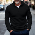 Men's Sweatshirt | Solid Color | Half Stand Collar | Zip Closure | Versatile Layering | Comfortable Material | Variety Styles | Multiple Sizes | Easy Care