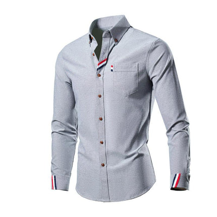 Men's Casual Long Sleeve Shirt | Multicolor Cotton Blend | Loose Fit | Classic Collar | Buttoned Cuffs | Vibrant Patterns | Versatile and Comfortable | Sizes S-XXL