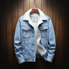 Men's Teddy Fleece Lined Denim Jacket | Long Sleeve Insulated Coat | Regular Fit | Shirt Collar | Classic Denim Texture | Warmth for Fall & Winter | Comfortable Versatile Outerwear | Casual Style
