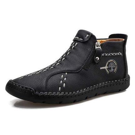 Men's Vintage Leather Boots | Casual Footwear | Comfortable Rubber Sole | Lightweight Design | High-Quality Fit