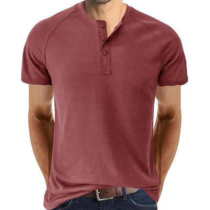 Men's Henley T-Shirt | Short Sleeve | Tough Guy Design | Soft Cotton Blend | Breathable | Comfortable Fit | Classic Henley Neckline | Durable Construction | Versatile Casual Style | Multiple Colors Available