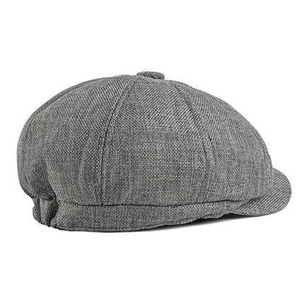 Men's Retro Beret Hat | Thin Breathable Octagonal Cap | Flat Top with Short Brim | Adjustable Acrylic | Casual Accessory