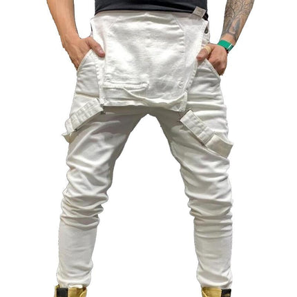 Men's Denim Overalls | Solid Color | Adjustable Straps | High-Quality Durable Fabric | Functional Pockets | Casual Outfits | Versatile Fashion | Classic Comfortable Fit | Everyday Wear