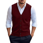 Men's Knitted Cardigan Vest | Casual Solid Color | Sleeveless V-Neck | Button-Up Design | Versatile Layering | High-Quality Fabric | Comfortable & Durable | Machine Washable | Elegant Outerwear