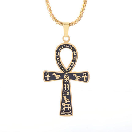 Vintage Egyptian Ankh Cross Necklace | Casual Style | Symbol of Life Pendant | Retro Jewelry Accessory