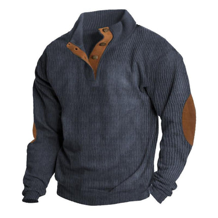 Men's Outdoor Stand Collar Long Sleeve Sweatshirt | Casual Wear | Breathable Fabric | Durable Corduroy | Relaxed Fit | Versatile Style | High-Quality Comfort