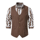 Men's Vintage Vest | Slim Fit | V-Neck | Single Breasted | Plain Polyester Blend | Spring Autumn | Casual Fashion Waistcoat