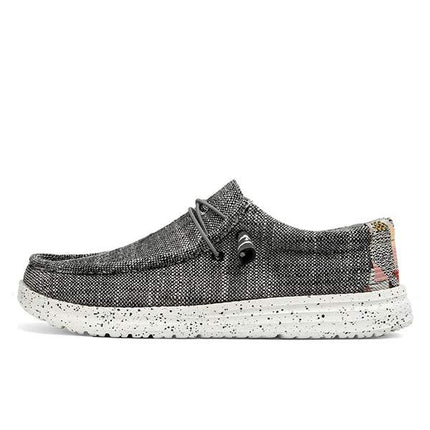 Men's Canvas Loafers | EVA Outsole | Premium Washed Canvas | Elastic Laces | Lightweight Comfort | Rounded Toe Design | Breathable Fabric | Odor-Reducing Insole | Machine Washable | Ideal Casual Shoe
