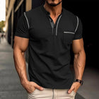 Men's Colorblock Henley Collar T-Shirt | Cotton | Short Sleeve | Casual Wear | Breathable Fabric | Stylish Design