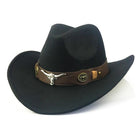 High Quality Suede Western Cowboy Hat | Crushable Outdoor Design | Vintage Faux Leather Hatband with Bull Head Pattern | Casual Style | Perfect for Travel, Hiking, Hunting, Riding | All Season Wear