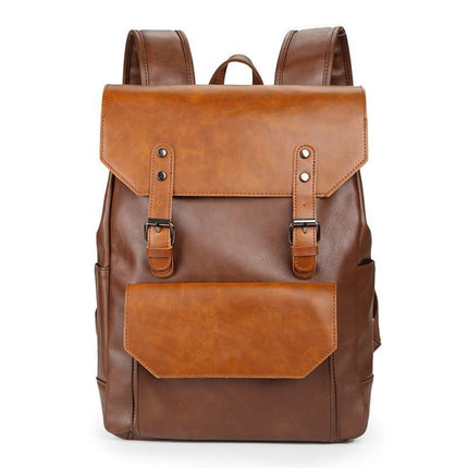 Men's Crazy Horse Leather Backpack | Large Capacity | Vintage Style | Durable | Adjustable Straps | Multiple Compartments | Laptop Sleeve | Travel Bag | Casual to Formal | High-Quality Material