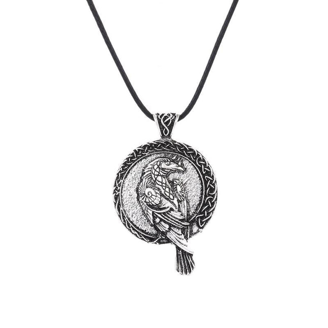 Celtic Raven Necklace | Viking Pendant | Vintage Style | Casual Wear | Jewelry for Men & Women | Norse Mythology Inspired | Gift for Him or Her | Unique Ancient Design