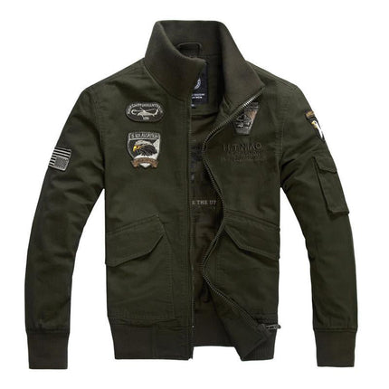 Men's Bomber Jacket | Vintage Zip-Up | Full Front Zipper | Ribbed Stand Collar | Long Sleeves | Durable Fabric Blend | Soft Lining | Casual & Semi-Casual Style | Timeless Outerwear