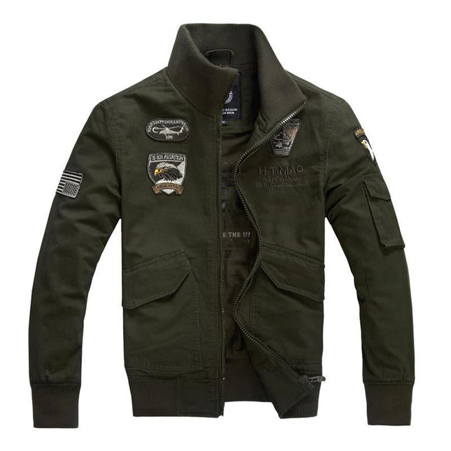 Men's Bomber Jacket | Vintage Zip-Up | Full Front Zipper | Ribbed Stand Collar | Long Sleeves | Durable Fabric Blend | Soft Lining | Casual & Semi-Casual Style | Timeless Outerwear