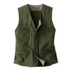 Men's Vintage Wool Blend Vest | V-Neck Single-Breasted | Multi-Pocket Design | Classic Style | Comfortable Fit | Durable Construction | Warmth and Elegance | Timeless Fashion