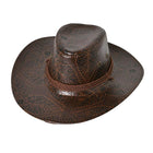Men's Cowboy Hat | PU Leather Western Style | Wide Brim Sun Protection | Classic Vintage Design | Adjustable Fit | Durable & Water-Resistant | Dress Up for Events or Everyday | Black Brown Red Colors