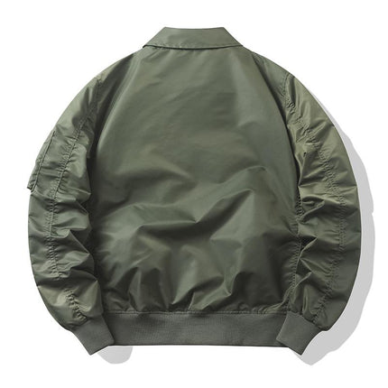 Men's Bomber Jacket | Polyester Lapel Collar | Ribbed Cuffs & Collar | Two Hand Pockets | Fall Spring Outerwear | Machine Washable | Classic Design with Modern Edge | Versatile Stylish Jacket