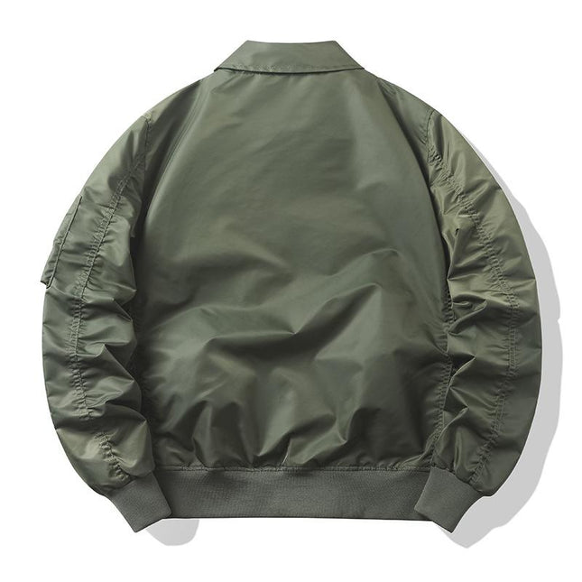 Men's Bomber Jacket | Polyester Lapel Collar | Ribbed Cuffs & Collar | Two Hand Pockets | Fall Spring Outerwear | Machine Washable | Classic Design with Modern Edge | Versatile Stylish Jacket