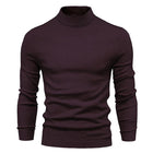 Men's Turtleneck Sweater | Solid Color Knit Pullover | Warm Casual Knitwear | Soft Comfortable Relaxed Fit | Fall Winter Essential | Versatile Ribbed Details