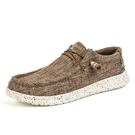 Men's Canvas Loafers | EVA Outsole | Premium Washed Canvas | Elastic Laces | Lightweight Comfort | Rounded Toe Design | Breathable Fabric | Odor-Reducing Insole | Machine Washable | Ideal Casual Shoe