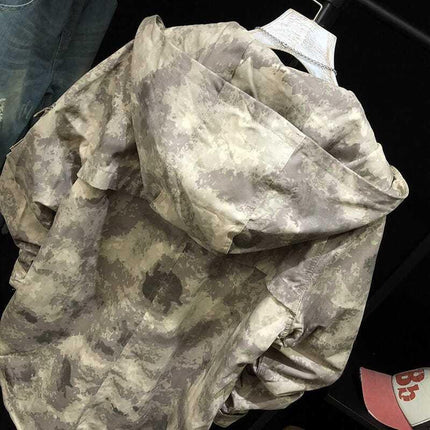Men's Mid-length Hooded Camouflage Trench Coat | Weather-resistant Fabric | Adjustable Hood & Cuffs | Stylish Modern Design | Ideal for Urban & Travel | Available in Sizes XS to XXL