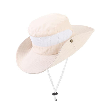 Men's Outdoor Sun Hat | Breathable Mesh | Big Brim | Spring Summer | Dome Top | Travel Beach Fishing Hiking Camping | Sunscreen Sunshade | Acrylic