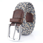 Men's Woven Elastic Belt | 3.4 CM Width | Durable Stretch | Handwoven Craftsmanship | Nickel Alloy Buckle | Versatile Fashion Accessory | Perfect for Chinos Jeans Slacks | Gift for Dad Friend Son