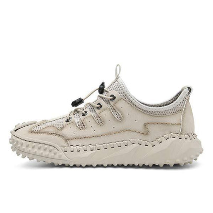 Men's All-Terrain Slip-On Hiking Sneakers | Leather & Mesh Panels | Adjustable Fit | Quick Entry | Non-Slip Sole