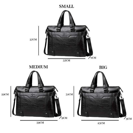 Men's Classic Briefcase | Premium Durable Materials | Spacious Compartment for Laptop & Documents | Multiple Accessory Pockets | Secure Closure | Padded Handle & Adjustable Strap | Sleek Professional Design