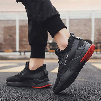 Men's Casual Running Shoes | Lightweight Flyknit Sneakers | Breathable Athletic Footwear | EVA Sockliner Comfort | Durable Flexible Outsole