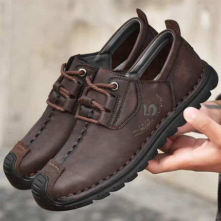 Men's Loafers | Casual Leather Shoes | Retro Style | Comfortable Leather Upper | Hand Stitched | Cushioned Footbed | Flexible Rubber Sole | Medium Width