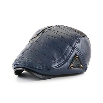 Men's Patchwork Leather Hat | Genuine Leather Cap | Stylish Men's Headwear | Vintage Patchwork Design | Comfortable Fit