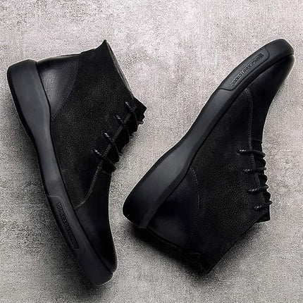 Men's Leather Lace-Up Boots | Durable Rubber Sole | Medium Width | Oxford Construction | Comfortable Leather Linings | Casual High Boots for Men