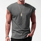 Men's Cotton Blend Loose Fit Sleeveless Sports T-Shirt | Round Neck Pullover | Breathable Workout Gym Tee | Casual Fitness Top | Summer Autumn Spring Activewear