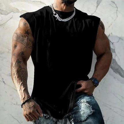 Men's Athletic Tank Top | Solid Color | Wide Shoulder | Round Neck | Moisture-Wicking Fabric | Tailored Fit | Versatile Activewear | Multiple Colors Available