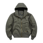 Men's Cotton Hooded Bomber Jacket | Casual Loose Fit | Zipper Closure | Adjustable Hood | Ribbed Cuffs | Breathable Fabric | Functional Pockets | Lightweight Outerwear